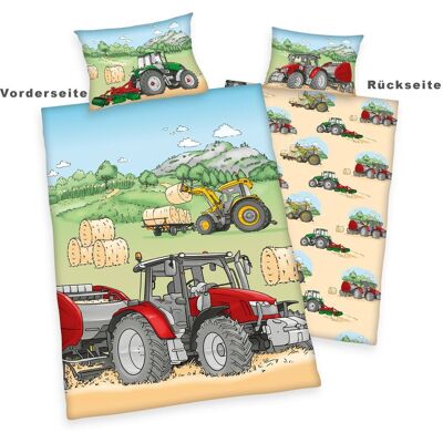 Herding Traktor Bettwäsche "Made in Green" Größe 40x60 + 100x135 cm Herding Traktor Bettwäsche "Made in Green" Größe 40x60 + 100x135 cm
