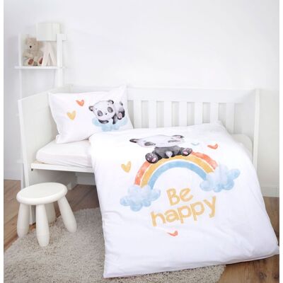 Herding Regenbogen Panda Bettwäsche "Made in Green" Größe 40x60 + 100x135 cm Herding Regenbogen Panda Bettwäsche "Made in Green" Größe 40x60 + 100x135 cm
