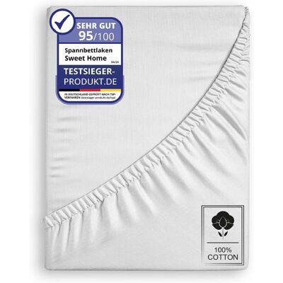 COFI 1453 Weiches Jersey Spannbettlaken 140x200 cm – Weiß COFI 1453 Weiches Jersey Spannbettlaken 140x200 cm – Weiß