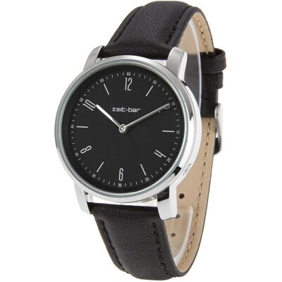 Zeit-Bar Funk-Armbanduhr Damen, Metall-Gehäuse, Leder-Uhrband Zeit-Bar Funk-Armbanduhr Damen, Metall-Gehäuse, Leder-Uhrband