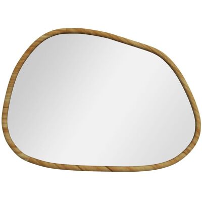 HOMCOM Asymmetrisch Wandspiegel, 70 x 50 cm Badezimmerspiegel mit Holzrahmen HOMCOM Asymmetrisch Wandspiegel, 70 x 50 cm Badezimmerspiegel mit Holzrahmen
