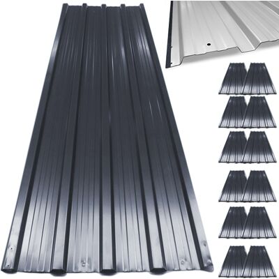 Monzana Deuba 12x Profilblech/Trapezblech anthrazit 129x45cm = 7 m² Monzana Deuba 12x Profilblech/Trapezblech anthrazit 129x45cm = 7 m²