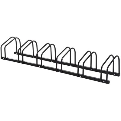 HOMCOM Fahrradständer Radständer Mehrfachständer Aufstellständer Fahrrad Ständer wetterfest langlebig Boden- und Wandmontage Stahl bis 6 Fahrräder Schwarz 179 x 33 x 27 cm HOMCOM Fahrradständer Radständer Mehrfachständer Aufstellständer Fahrrad Ständer wetterfest langlebig Boden- und Wandmontage Stahl bis 6 Fahrräder Schwarz 179 x 33 x 27 cm
