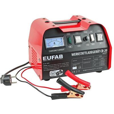 Eufab Werkstattladegerät - Batterie-Ladegerät - 12/24 V - 18/12 A Eufab Werkstattladegerät - Batterie-Ladegerät - 12/24 V - 18/12 A