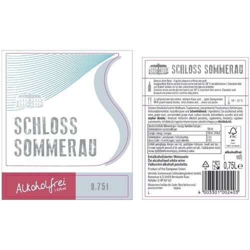 Schloss Sommerau alkoholfreier Weißwein 0,75l – 6er Karton
