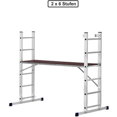 Vago-Tools Arbeitsgerüst Gerüst BaugerüstTreppengerüst 2 x 6 Stufen Leiter Bühne Vago-Tools Arbeitsgerüst Gerüst BaugerüstTreppengerüst 2 x 6 Stufen Leiter Bühne
