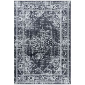 Morhane Fiesta Vintage rutschfester Teppich - Flachgewebter Läufer - 80x250cm - Schwarz Morhane Fiesta Vintage rutschfester Teppich - Flachgewebter Läufer - 80x250cm - Schwarz