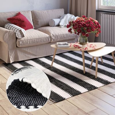 MyFlair Teppich Zendo 110cm x 60cm, Farbe Schwarz, rechteck MyFlair Teppich Zendo 110cm x 60cm, Farbe Schwarz, rechteck