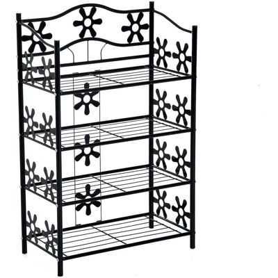 HOMCOM Pflanzenregal Pflanzentreppe Ständer 4 Etagen Metall Schwarz 59,5 x 30 x 92 cm HOMCOM Pflanzenregal Pflanzentreppe Ständer 4 Etagen Metall Schwarz 59,5 x 30 x 92 cm