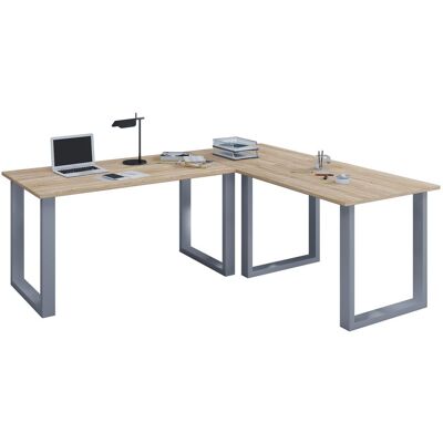 VCM Büro Lona Schreibtisch - Sonoma Eiche U-Fuß-Gestell Silber VCM Büro Lona Schreibtisch - Sonoma Eiche U-Fuß-Gestell Silber