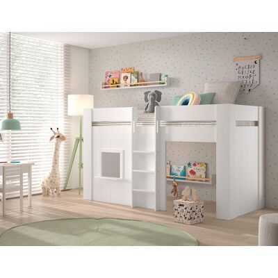 vipack RENO halbhohes Spielbett 90 x 200 cm Liegefläche, Weiß vipack RENO halbhohes Spielbett 90 x 200 cm Liegefläche, Weiß
