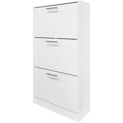 Better Home Schuhschrank mit Edelstahlgriffen und 3 Fächern, ca. 62x24x115,5 cm – Weiß Better Home Schuhschrank mit Edelstahlgriffen und 3 Fächern, ca. 62x24x115,5 cm – Weiß
