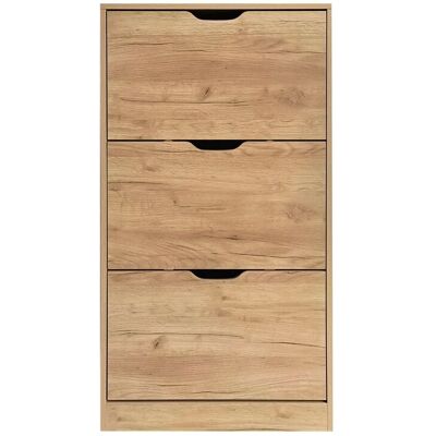 Better Home Schuhschrank mit Melaminbeschichtung, ca. 62 x 24 x 115,5 cm – Mittelbraun mit Holzmaserung Better Home Schuhschrank mit Melaminbeschichtung, ca. 62 x 24 x 115,5 cm – Mittelbraun mit Holzmaserung