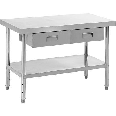 Better Home Edelstahltisch mit 2 Schubladen, ca. 120 x 60 x 80 cm Better Home Edelstahltisch mit 2 Schubladen, ca. 120 x 60 x 80 cm