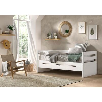 VIPACK - Funktionsbett, 3 Schubladen u. Rolllattenrost, 90 x 200, Ausf. Weiß lackiert VIPACK - Funktionsbett, 3 Schubladen u. Rolllattenrost, 90 x 200, Ausf. Weiß lackiert