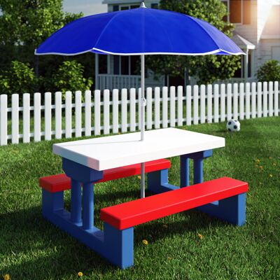 Casaria Deuba Kinder Sitzgruppe mit Sonnenschirm Casaria Deuba Kinder Sitzgruppe mit Sonnenschirm