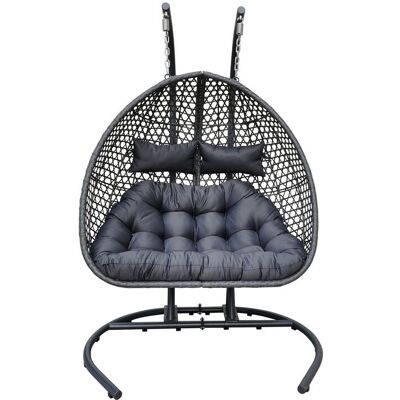schütte Home & Living XXL-Hängesessel Polyrattan Doppelhängesessel - Grau schütte Home & Living XXL-Hängesessel Polyrattan Doppelhängesessel - Grau