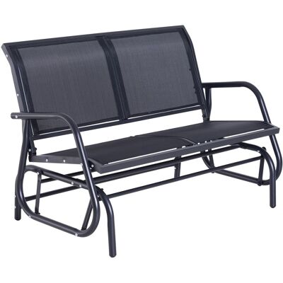 Outsunny Schaukelbank 2-Sitzer Gartenbank Gartenschaukel Sitzbank Metall Gartenmöbel Schwarz 120 x 70 x 88 cm Outsunny Schaukelbank 2-Sitzer Gartenbank Gartenschaukel Sitzbank Metall Gartenmöbel Schwarz 120 x 70 x 88 cm