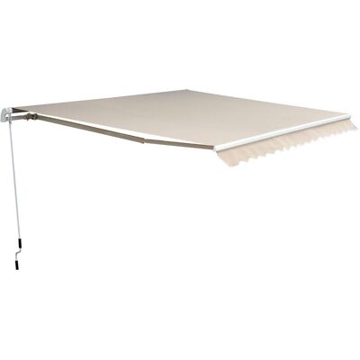 Outsunny Beige Aluminium-Wandmarkise - 3m Balkon Sonnenschutz Outsunny Beige Aluminium-Wandmarkise - 3m Balkon Sonnenschutz