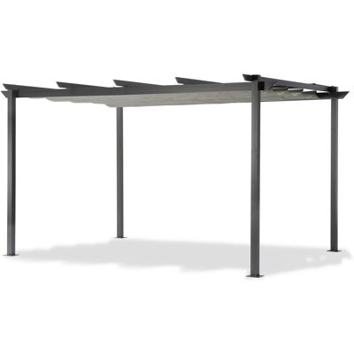 LECO Pergola 4 x 3 m mit ausziehbarem Sonnendach – anthrazit / grau LECO Pergola 4 x 3 m mit ausziehbarem Sonnendach – anthrazit / grau