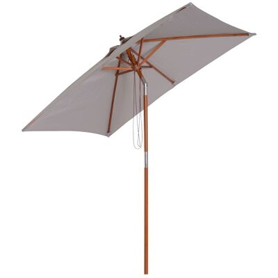 Outsunny Tannenholz Sonnenschirm - Verstellbarer Rechtecksonnenschirm - Sonnenschutz für Balkon, Garten, Strand Outsunny Tannenholz Sonnenschirm - Verstellbarer Rechtecksonnenschirm - Sonnenschutz für Balkon, Garten, Strand