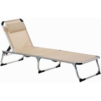 Outsunny Sonnenliege Gartenliege Alu verstellbar faltbar ergonomisch Netzstoff Beige 170 x 60 x 76 cm Outsunny Sonnenliege Gartenliege Alu verstellbar faltbar ergonomisch Netzstoff Beige 170 x 60 x 76 cm