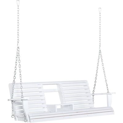 Outsunny Hängebank 2-3 Sitzer Tannenholz 150 x 75 x 53 cm Weiß Outsunny Hängebank 2-3 Sitzer Tannenholz 150 x 75 x 53 cm Weiß