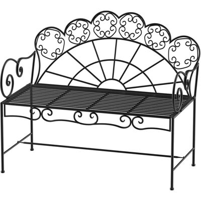 Outsunny Gartenbank Parkbank Sitzbank Bank Gartenmöbel 2-Sitzer Metall Schwarz Outsunny Gartenbank Parkbank Sitzbank Bank Gartenmöbel 2-Sitzer Metall Schwarz