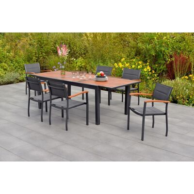 MERXX Paxos Gartenset - Modernes Aluminium & Holz-Mobiliar MERXX Paxos Gartenset - Modernes Aluminium & Holz-Mobiliar