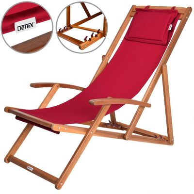 Casaria Sonnenliege Rot Akazienholz Casaria Sonnenliege Rot Akazienholz