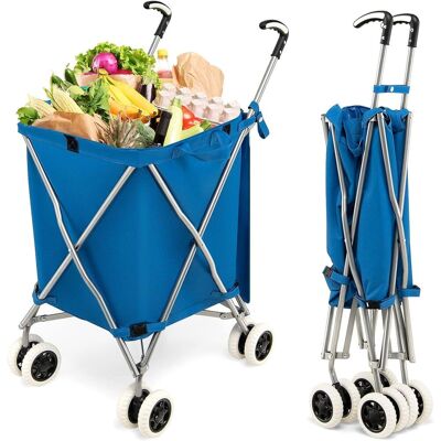 COSTWAY Faltbarer Einkaufstrolley mit Rädern, Kapazität 90 L/55 kg COSTWAY Faltbarer Einkaufstrolley mit Rädern, Kapazität 90 L/55 kg