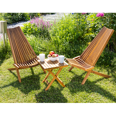 HC Garten & Freizeit 2er Set Holzliegestuhl mit Tisch aus Akazie klappbar HC Garten & Freizeit 2er Set Holzliegestuhl mit Tisch aus Akazie klappbar