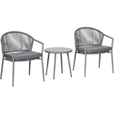 Outsunny Rattan Bistroset Sitzgruppe Gartengarnitur mit 2 Sesseln Couchtisch Outsunny Rattan Bistroset Sitzgruppe Gartengarnitur mit 2 Sesseln Couchtisch