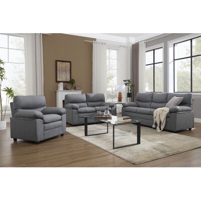 Happy Home 3tlg. Couchgarnitur gepolstert - Dunkelgrau Happy Home 3tlg. Couchgarnitur gepolstert - Dunkelgrau
