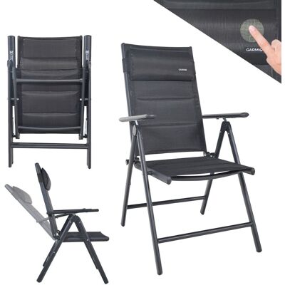 Tronitechnik Gartenstuhl FLORENZ schwarz, klappbar, 7-fach verstellbar, Balkonstuhl mit Nackenkissen Tronitechnik Gartenstuhl FLORENZ schwarz, klappbar, 7-fach verstellbar, Balkonstuhl mit Nackenkissen