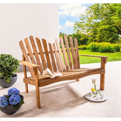 Prestige Home Living Outdoor 2-Sitzer Adirondack-Gartenbank aus Akazienholz, ca. 125 x 80 x 94 cm - Dunkelbraun Prestige Home Living Outdoor 2-Sitzer Adirondack-Gartenbank aus Akazienholz, ca. 125 x 80 x 94 cm - Dunkelbraun