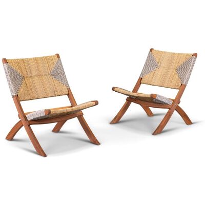 Prestige Home Living Outdoor Faltbarer Gartenstuhl Klappstuhl mit Patchwork-Muster, ca. 61 x 76 cm - Akazienholz Prestige Home Living Outdoor Faltbarer Gartenstuhl Klappstuhl mit Patchwork-Muster, ca. 61 x 76 cm - Akazienholz