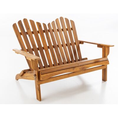 Prestige Home Living Outdoor 2-Sitzer Adirondack-Gartenbank klappbar aus Akazienholz, ca. 125 x 80 x 94 cm - Hellbraun Prestige Home Living Outdoor 2-Sitzer Adirondack-Gartenbank klappbar aus Akazienholz, ca. 125 x 80 x 94 cm - Hellbraun