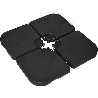 Outsunny 4er-Set Ampelschirmständer Marktschirmständer für Garten Schwarz Outsunny 4er-Set Ampelschirmständer Marktschirmständer für Garten Schwarz