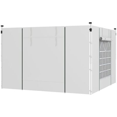Outsunny 2 Seitenteile Seitenwände für 3x3/3x6m Pavillon mit Fenster, Tür, Weiß Outsunny 2 Seitenteile Seitenwände für 3x3/3x6m Pavillon mit Fenster, Tür, Weiß