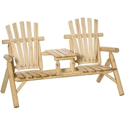 Outsunny Gartenbank mit Tisch, Gartenmöbel, Sitzbank, Holzbank für 2 Personen Outsunny Gartenbank mit Tisch, Gartenmöbel, Sitzbank, Holzbank für 2 Personen