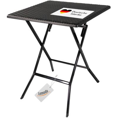 Lemodo Klapptisch in Rattan-Optik, Balkontisch mit Tischplatte 62 x 62 cm (L x B), schwarz Lemodo Klapptisch in Rattan-Optik, Balkontisch mit Tischplatte 62 x 62 cm (L x B), schwarz