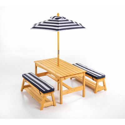 GreenYard Outdoor Kindersitzgruppe aus Tannenholz inkl. Schirm ca. 107 x 58 x 48 cm – Natur GreenYard Outdoor Kindersitzgruppe aus Tannenholz inkl. Schirm ca. 107 x 58 x 48 cm – Natur