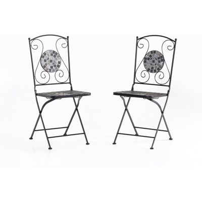 HC Garten & Freizeit 2er-Set Gartenstühle Mosaik GISMO klappbar Keramik, ca. 39 x 48 x 93 cm - Schwarz HC Garten & Freizeit 2er-Set Gartenstühle Mosaik GISMO klappbar Keramik, ca. 39 x 48 x 93 cm - Schwarz