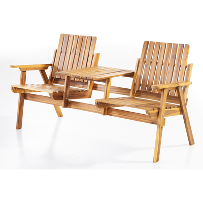 Prestige Home Living Outdoor 2-Sitzer Gartenbank mit Tischablage aus Akazienholz, ca. 153 x 65 x 82 cm - Braun Prestige Home Living Outdoor 2-Sitzer Gartenbank mit Tischablage aus Akazienholz, ca. 153 x 65 x 82 cm - Braun