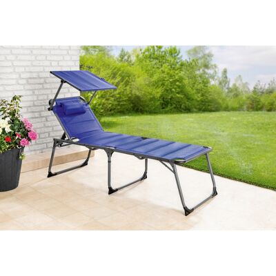 SOLAX-SUNSHINE Komfort-Sonnenliege inkl. Kissen gepolstert aus Aluminium, ca. 193 x 67 x 32 cm - Blau SOLAX-SUNSHINE Komfort-Sonnenliege inkl. Kissen gepolstert aus Aluminium, ca. 193 x 67 x 32 cm - Blau