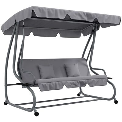 Outsunny Hollywoodschaukel 3-Sitzer Gartenschaukel mit Verstellbarem Dach Kissen Outsunny Hollywoodschaukel 3-Sitzer Gartenschaukel mit Verstellbarem Dach Kissen