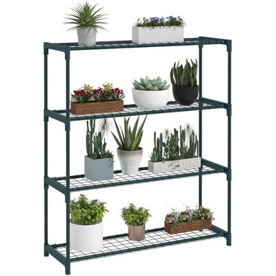 Outsunny Pflanzenregal, Blumenständer mit 4 Ebenen Blumenregal für Garten Outsunny Pflanzenregal, Blumenständer mit 4 Ebenen Blumenregal für Garten