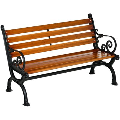 Outsunny Gartenbank, Parkbank, Sitzbank für 2 Personen, Balkonbank mit Armlehnen, Teak Outsunny Gartenbank, Parkbank, Sitzbank für 2 Personen, Balkonbank mit Armlehnen, Teak