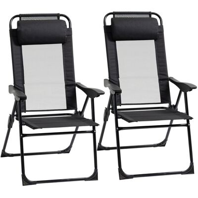 Outsunny 2er-Set Klappstuhl klappbarer Gartenstuhl mit verstellbarer Rückenlehne Outsunny 2er-Set Klappstuhl klappbarer Gartenstuhl mit verstellbarer Rückenlehne
